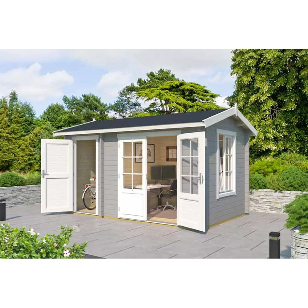 Lasita Maja Ltd Wrexham 1-Log Cabin, Garden Room, Home Office - L430xW288.1xH250.8 cm in Light Tan 5