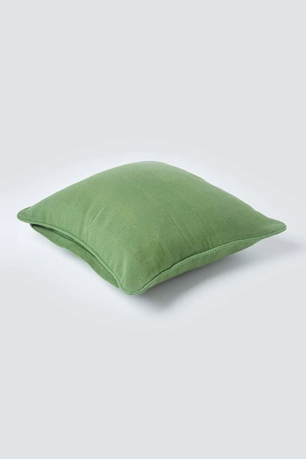 Homescapes Cotton Rajput Ribbed Cushion Cover in Olive 3