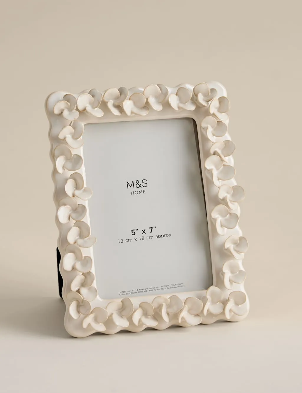 M&S Petal Photo Frame 5x7 inch Soft White