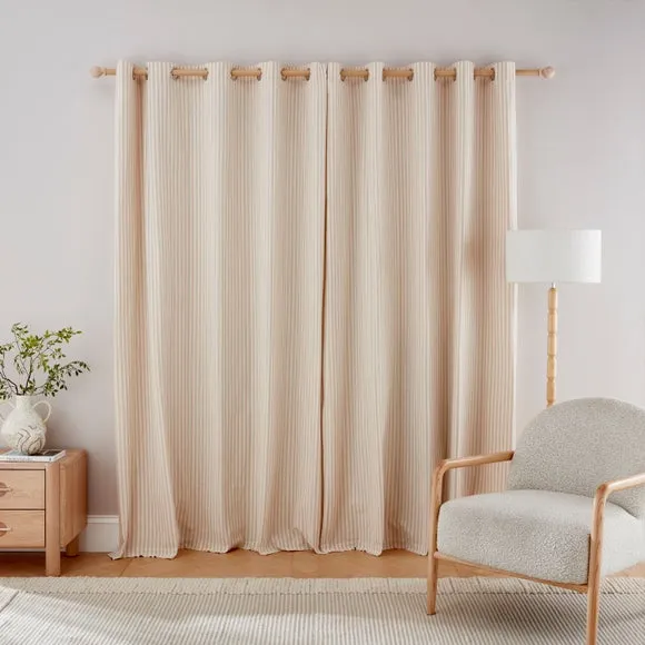 Linford Stripe Unlined Eyelet Curtains 4