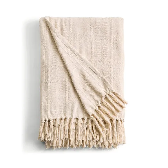 Cotton Check Throw Blanket 3