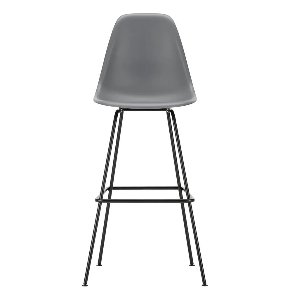 Vitra Eames Plastic Stool RE High Granite Grey Basic Dark Powdered Legs 1