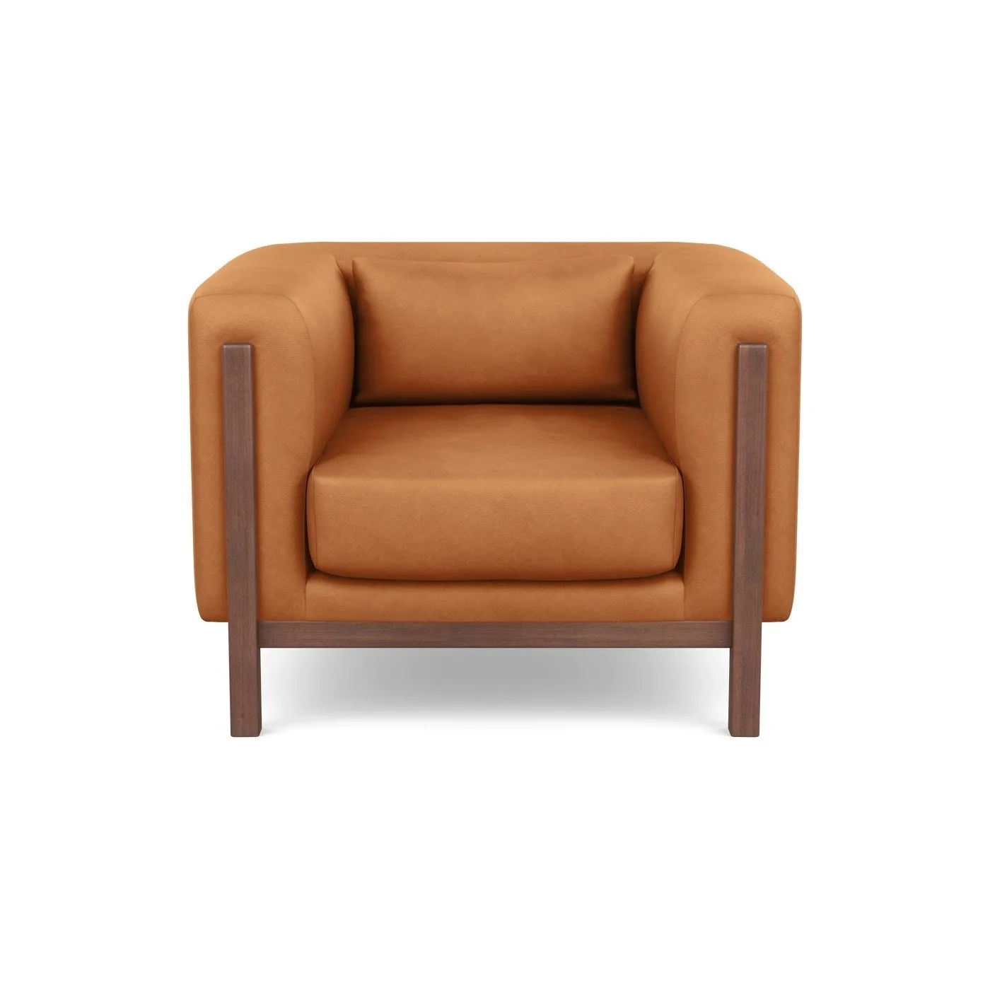 Heal's Massimo Armchair Luxury Leather Canella Walnut Feet 1
