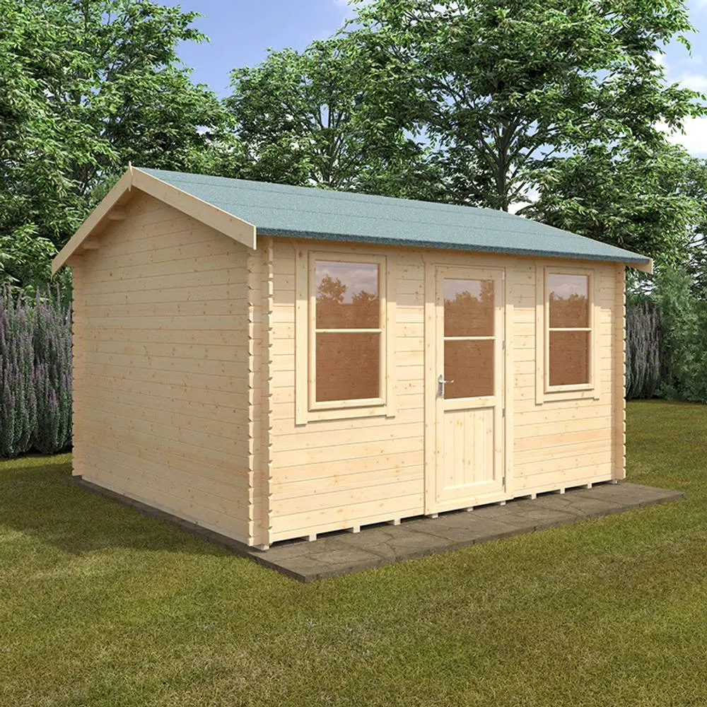 Buttercup Farm 14x12 The Skipton 28mm Cabin - L415 x W355 x H282.9 cm in Natural 2
