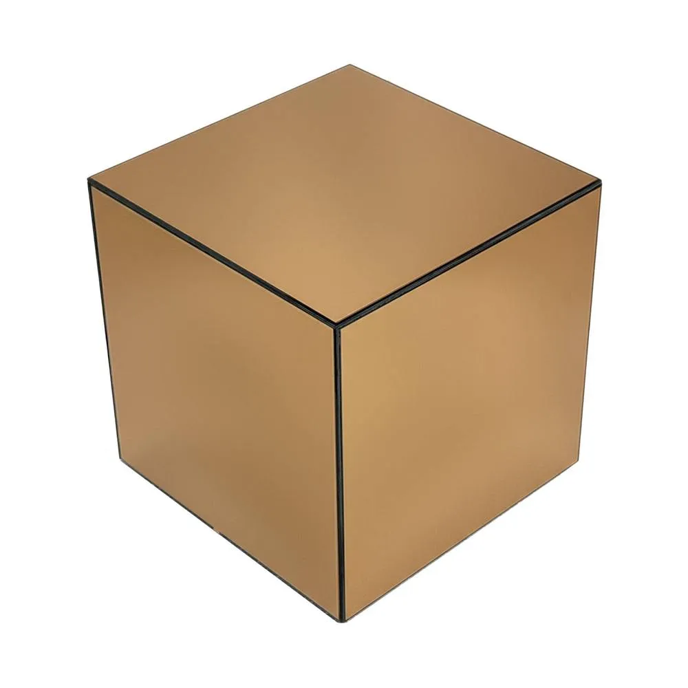 sweeek Cubic mirror coffee table, side table, bedside table, 40 cm cubic in Amber 2