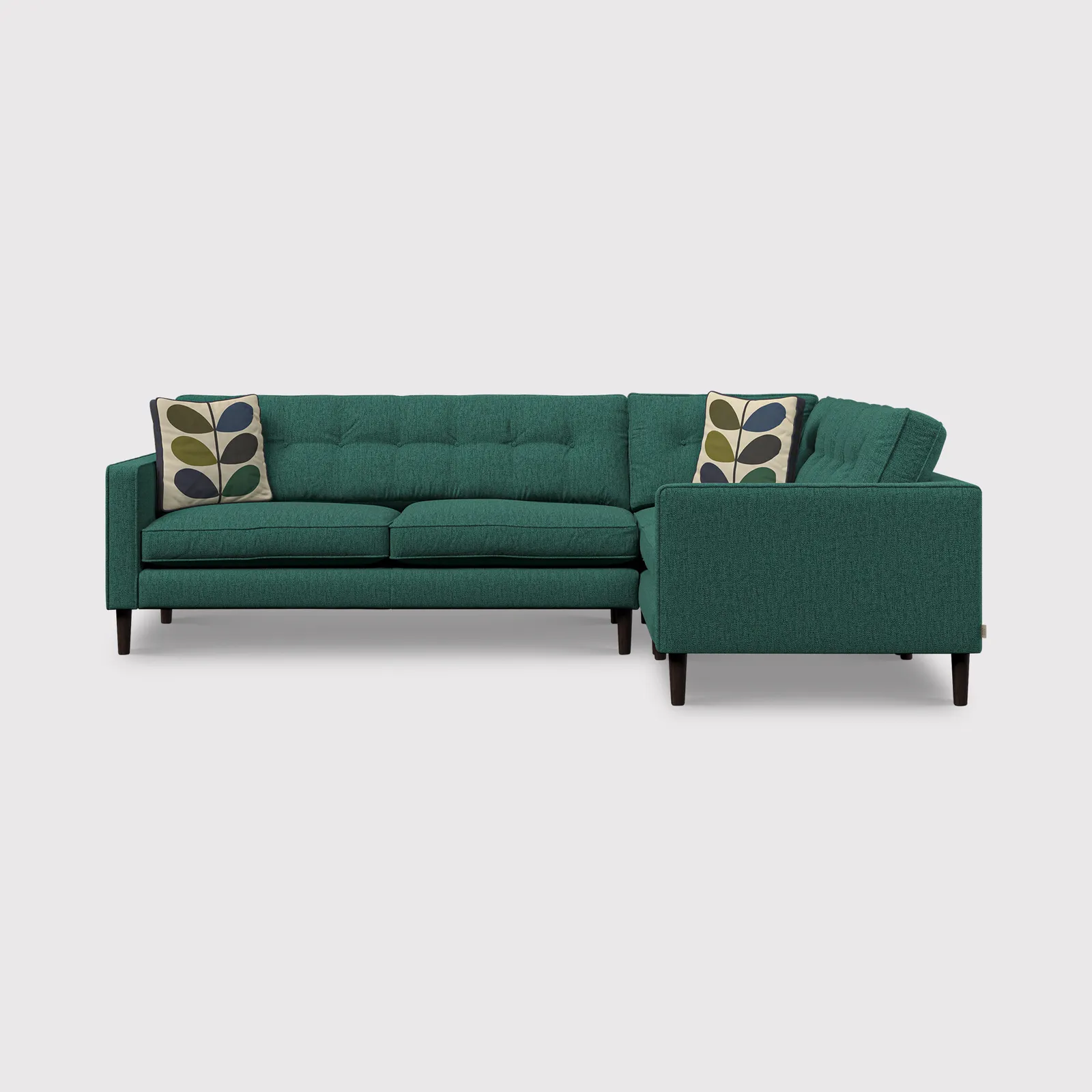 Orla Kiely Ebben Lhf Corner Sofa, Green Fabric | Barker & Stonehouse 1