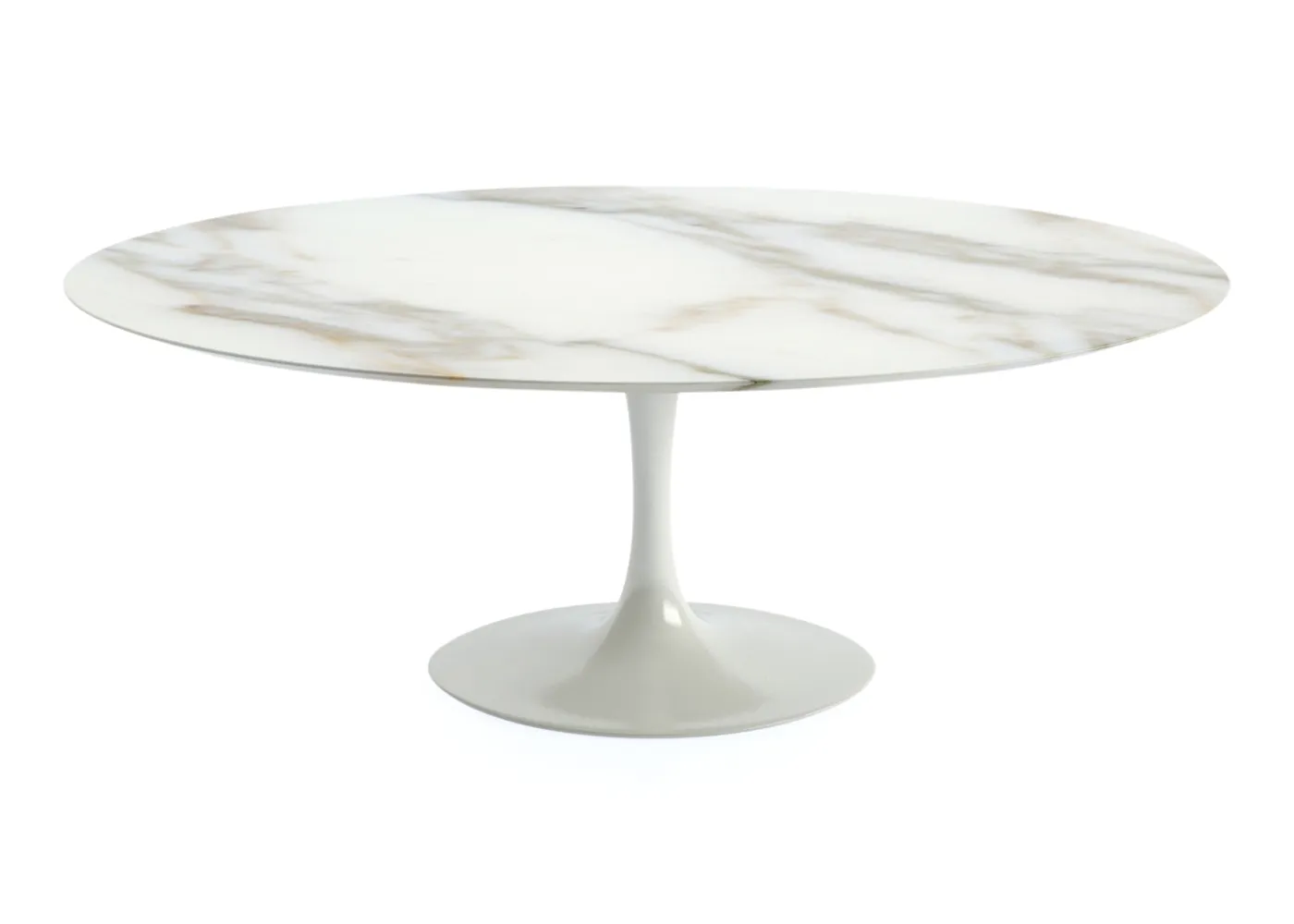 Knoll Saarinen Large Oval Dining Table Calacatta Coated Marble