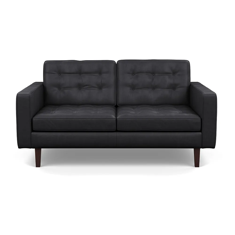 Heal's Hepburn 2 Seater Liena Leather Black 622 Wenge 1