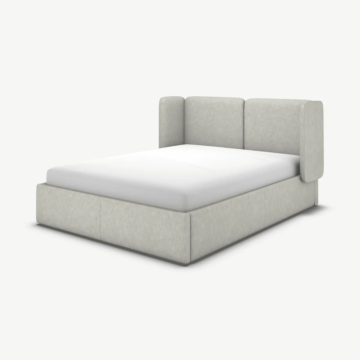 Romola Super King Size Ottoman Storage Bed, Ghost Grey Cotton