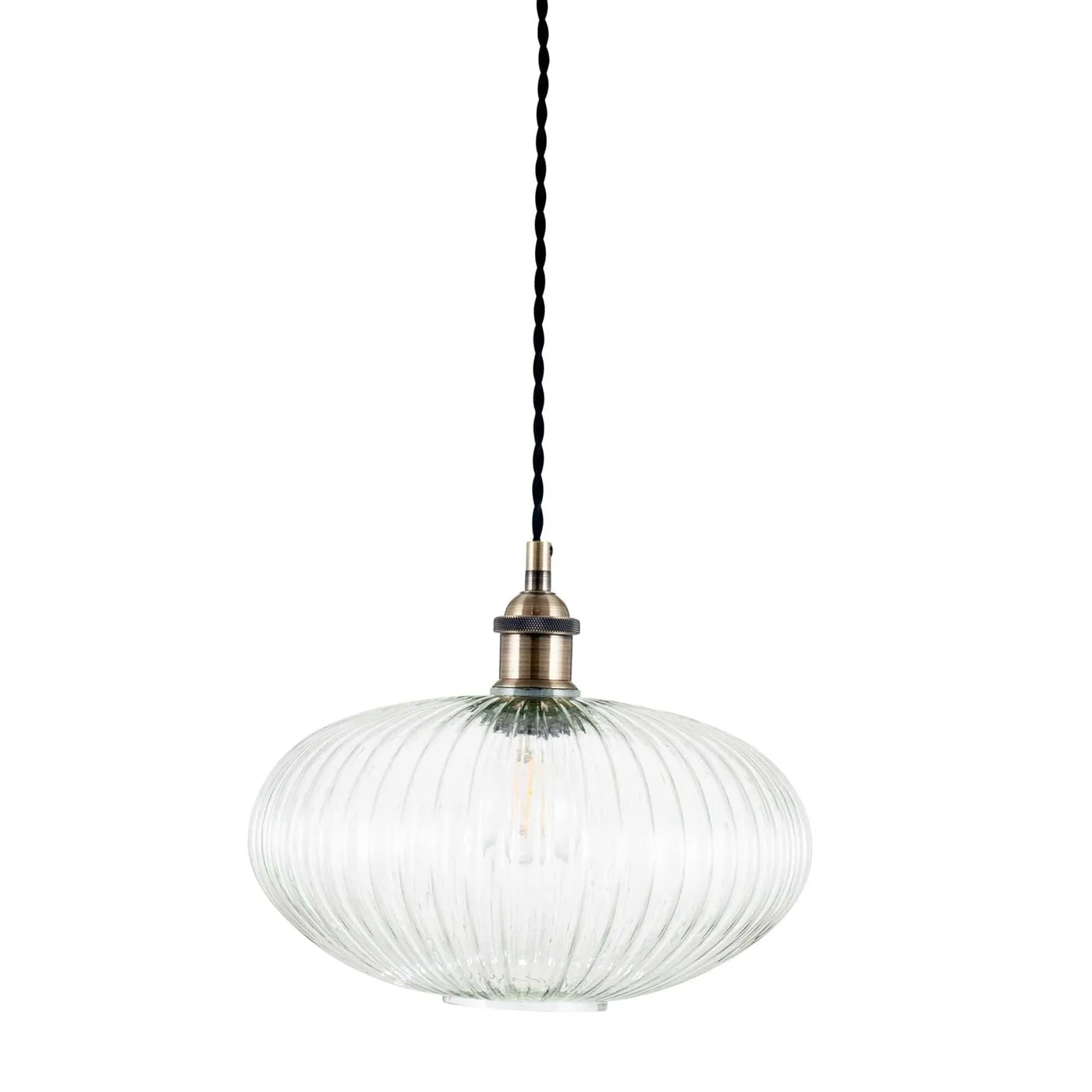 Glass Oval Pendant Light, White | Barker & Stonehouse