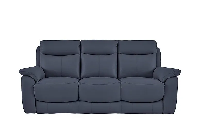 Echo 3 Seater Leather Sofa - BV Ocean Blue