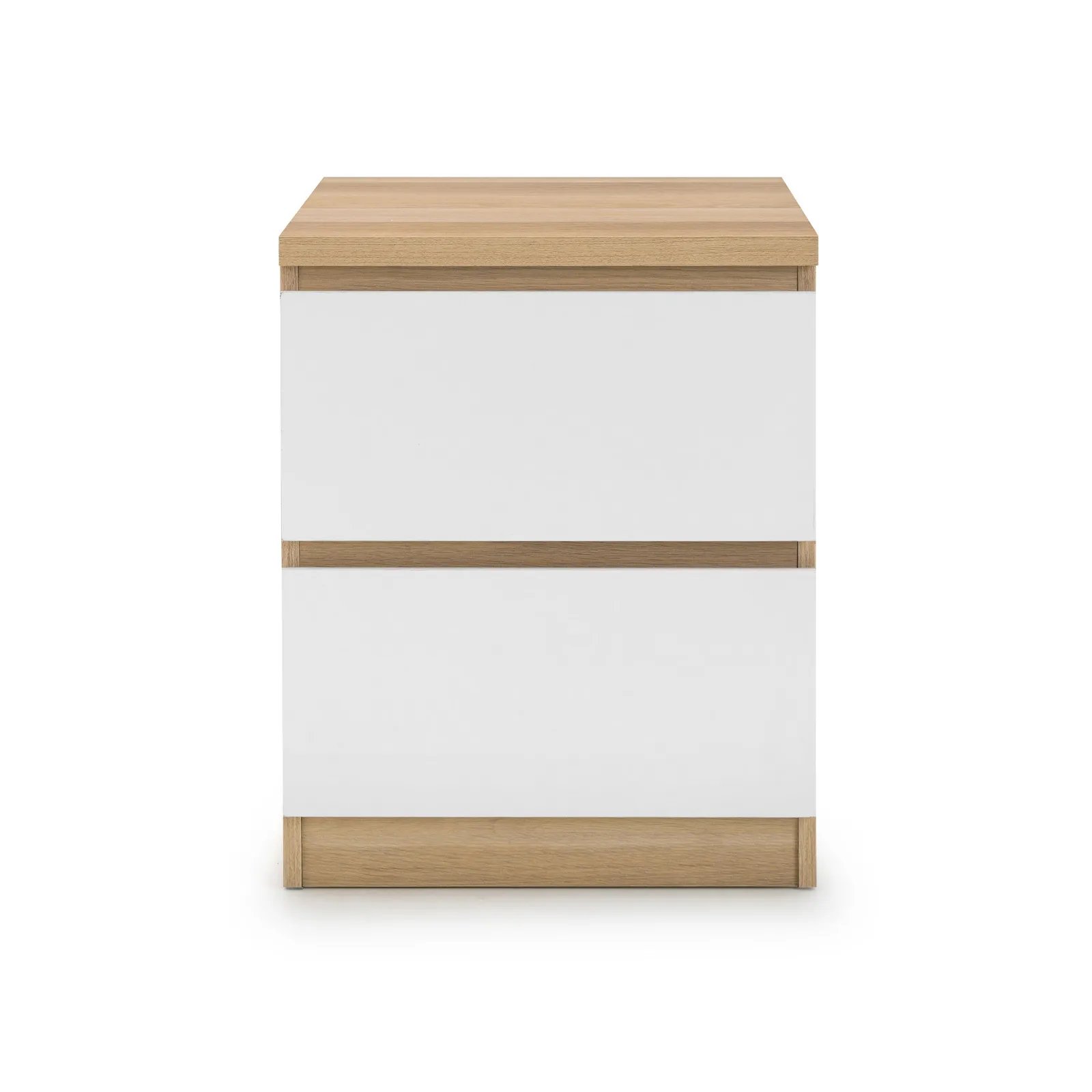 Jupiter 2 Drawer Bedside Table White