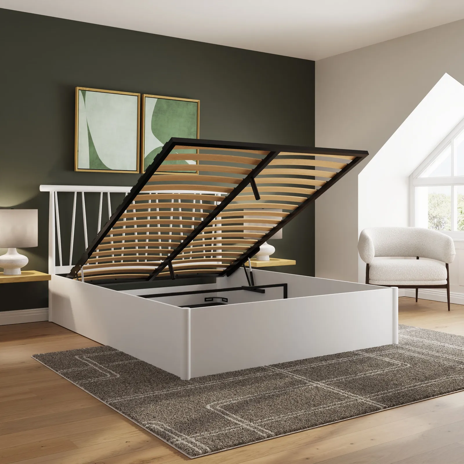 GFW Fusum Spindle Ottoman Bed in White 4
