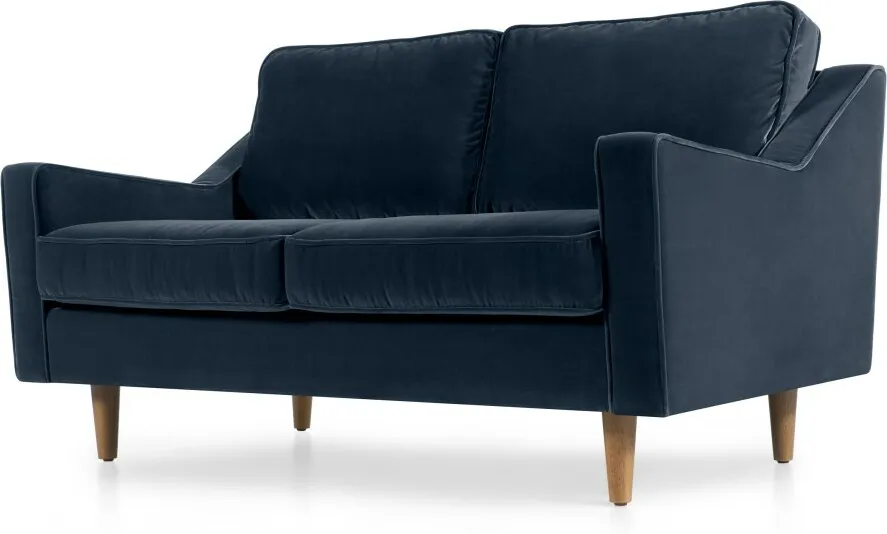 Dallas 2 Seater Sofa, Navy Cotton Velvet