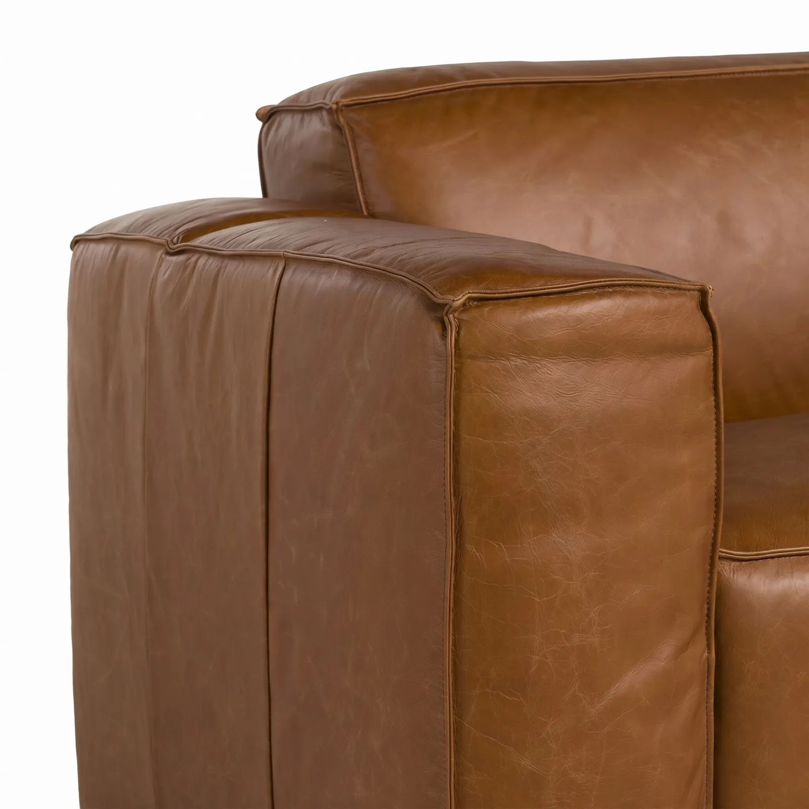 Horne 2 Seater Sofa Brown+Dusty Oak Leather | Barker & Stonehouse 4