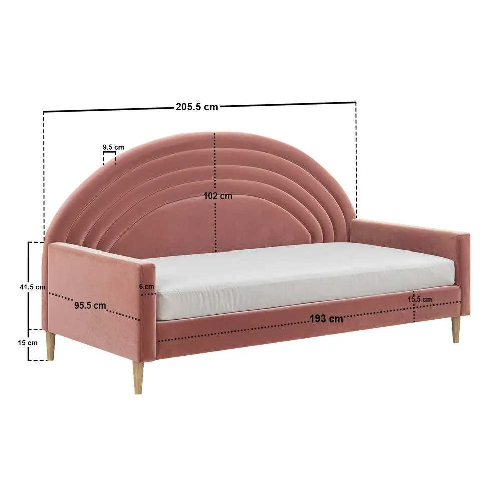 Flair Noa Rainbow Fabric Day Bed in Pink 5