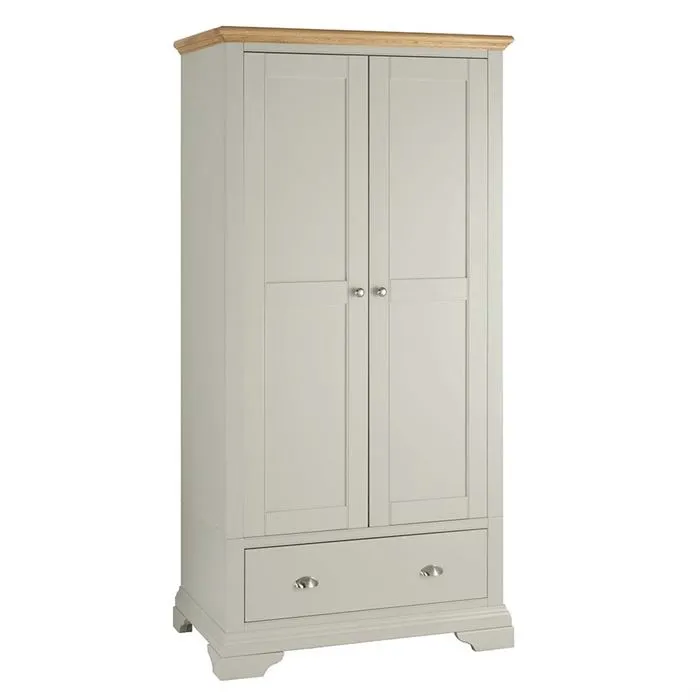 Carrington Double Wardrobe, Soft Grey and Oak