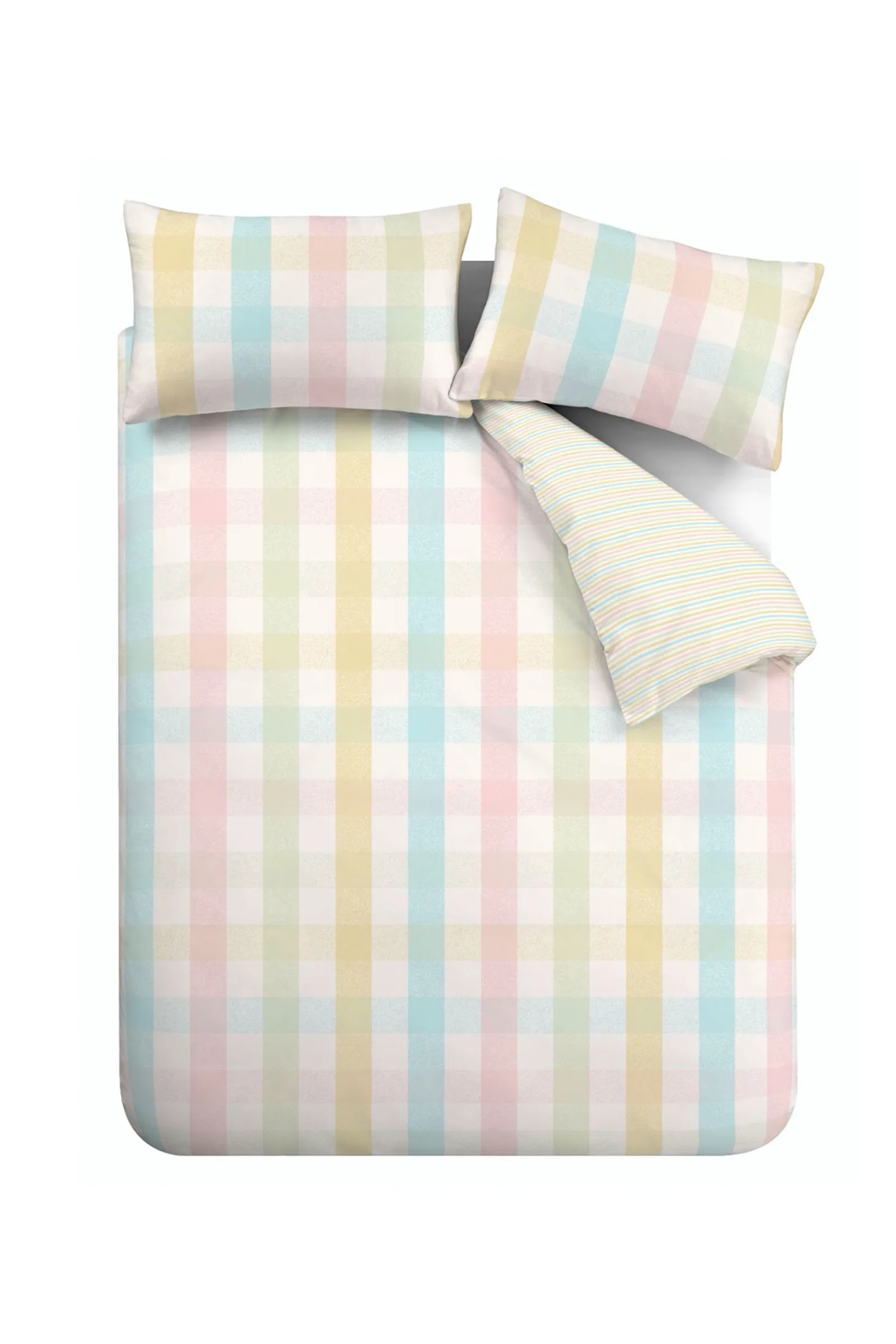 Catherine Lansfield 'Spring Check' Reversible Duvet Cover Set 4