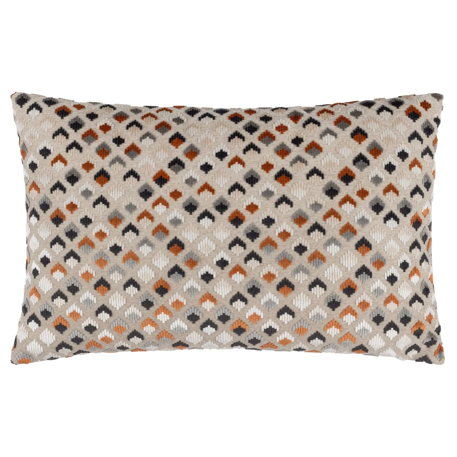 Paoletti Lexington Geometric Velvet Cushion in Orange 2