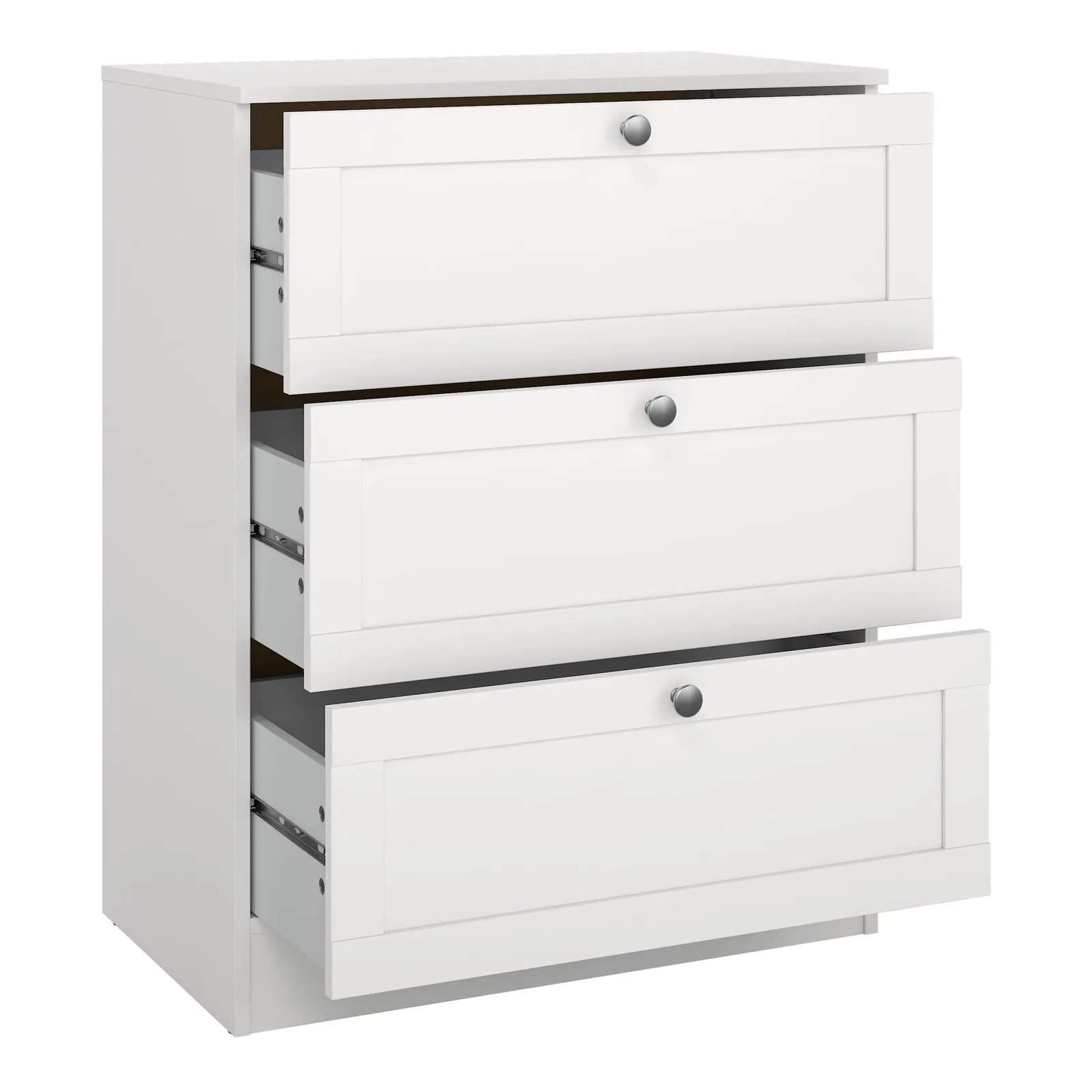 Furniture To Go Brande Chest with 3 Frame Drawers in White 5