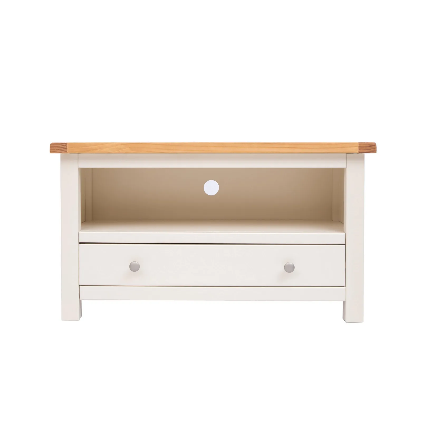 Cabinet Bits Maggiori Off-White 1 Drawer TV Cabinet Chrome Knob