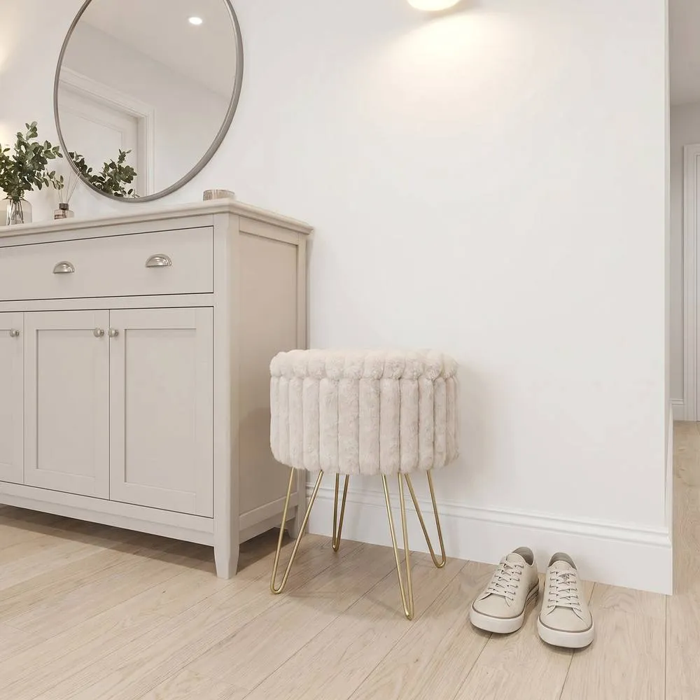 GAVENO CAVAILIA Ribbed Hairpin Storage Stool in Natural 2