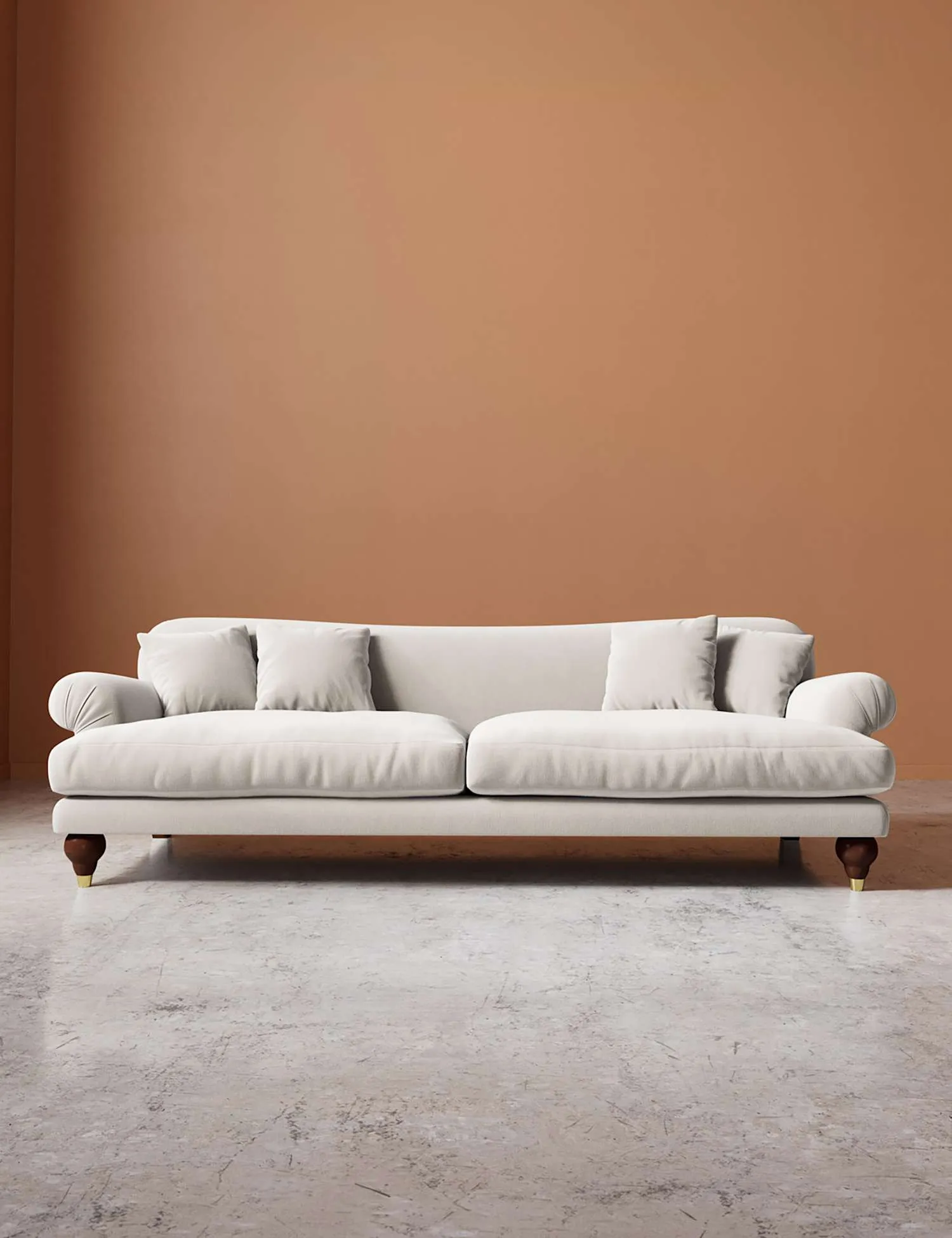 Swoon Willows Crushed Velvet 3 Seater Sofa Cream