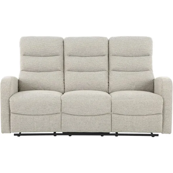 Rena Tonal Faux Linen Manual Recliner 3 Seater Sofa 4