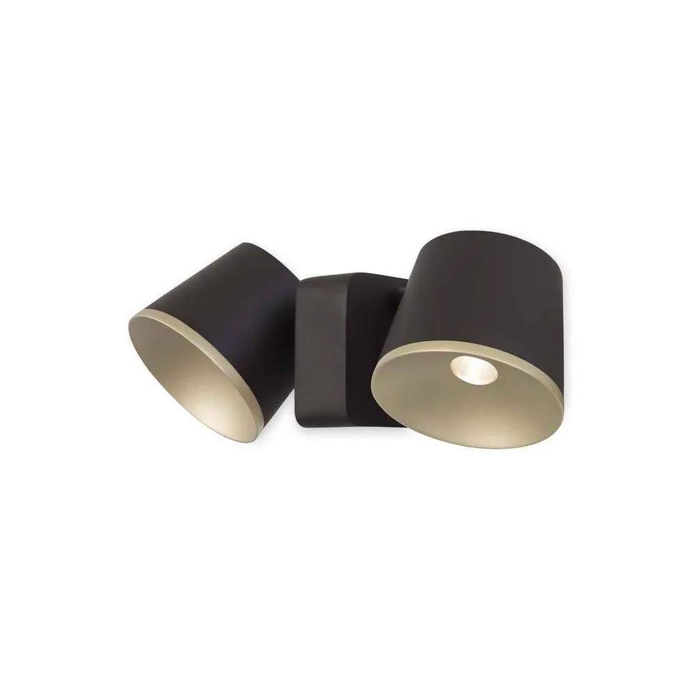 Netlighting Drone LED 2 Light Indoor Dome Wall Ceiling Light Brown Gold