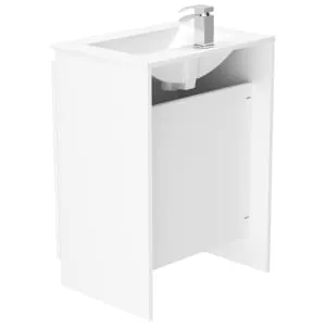 Newland White Basin Floorstanding Unit - 600mm 2