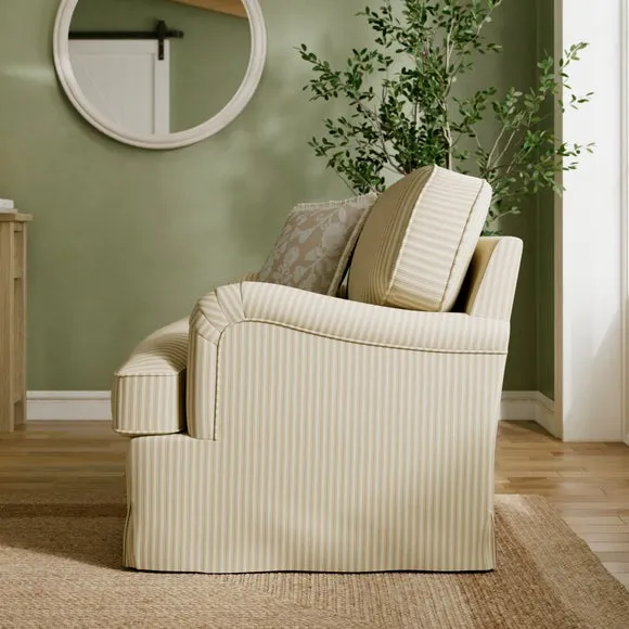Beatrice II Rutland Stripe Fixed Loose Cover Snuggle Chair 3