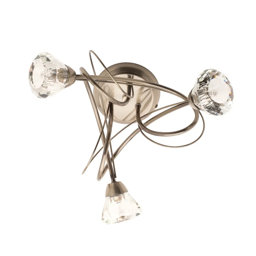 Marianne Small Flush Ceiling Light, Brass 1