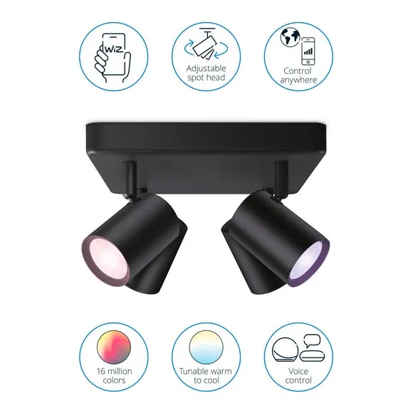 WiZ Imageo Smart 4 Light LED Adjustable Semi Flush Spotlight 3