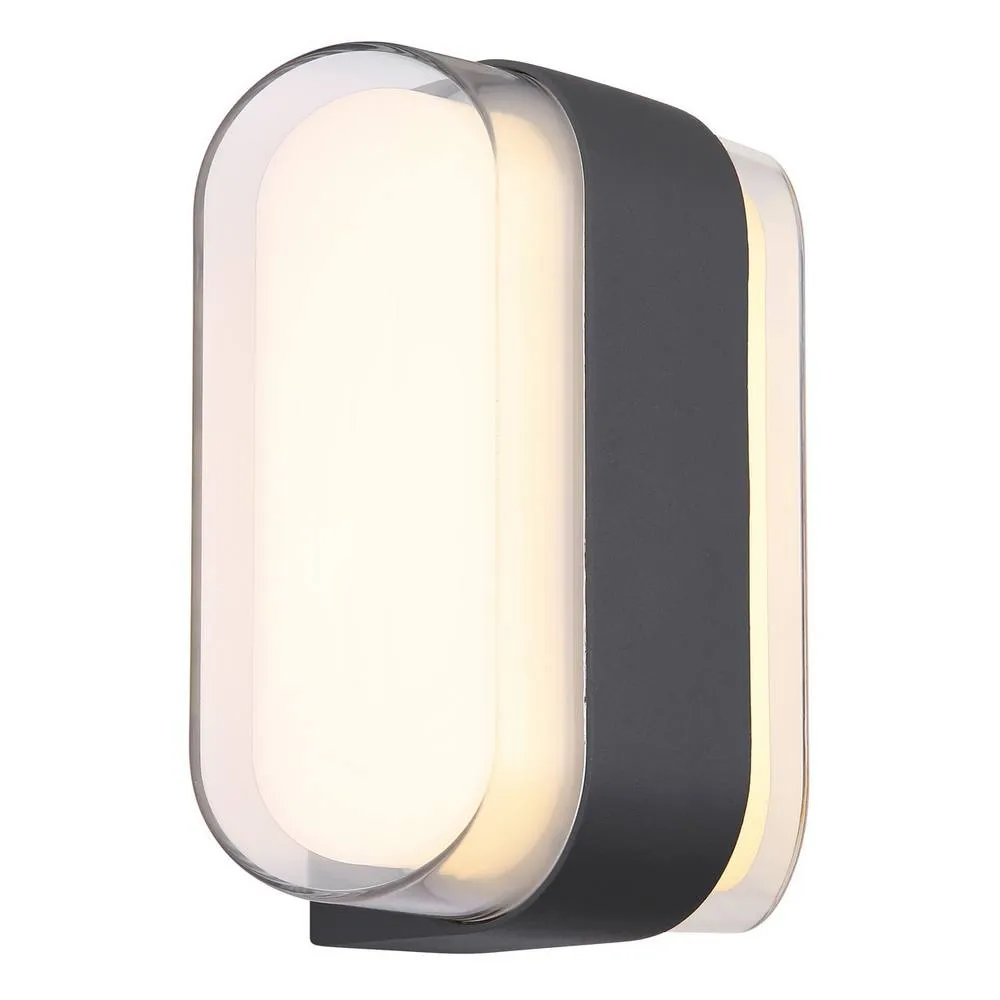 Netlighting Plixon Outdoor Modern Wall Lamp Anthracite IP54 Left Right LED in Grey