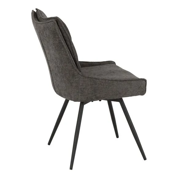 Lewis Set of 2 Swivel Dining Chairs, Fabric 6