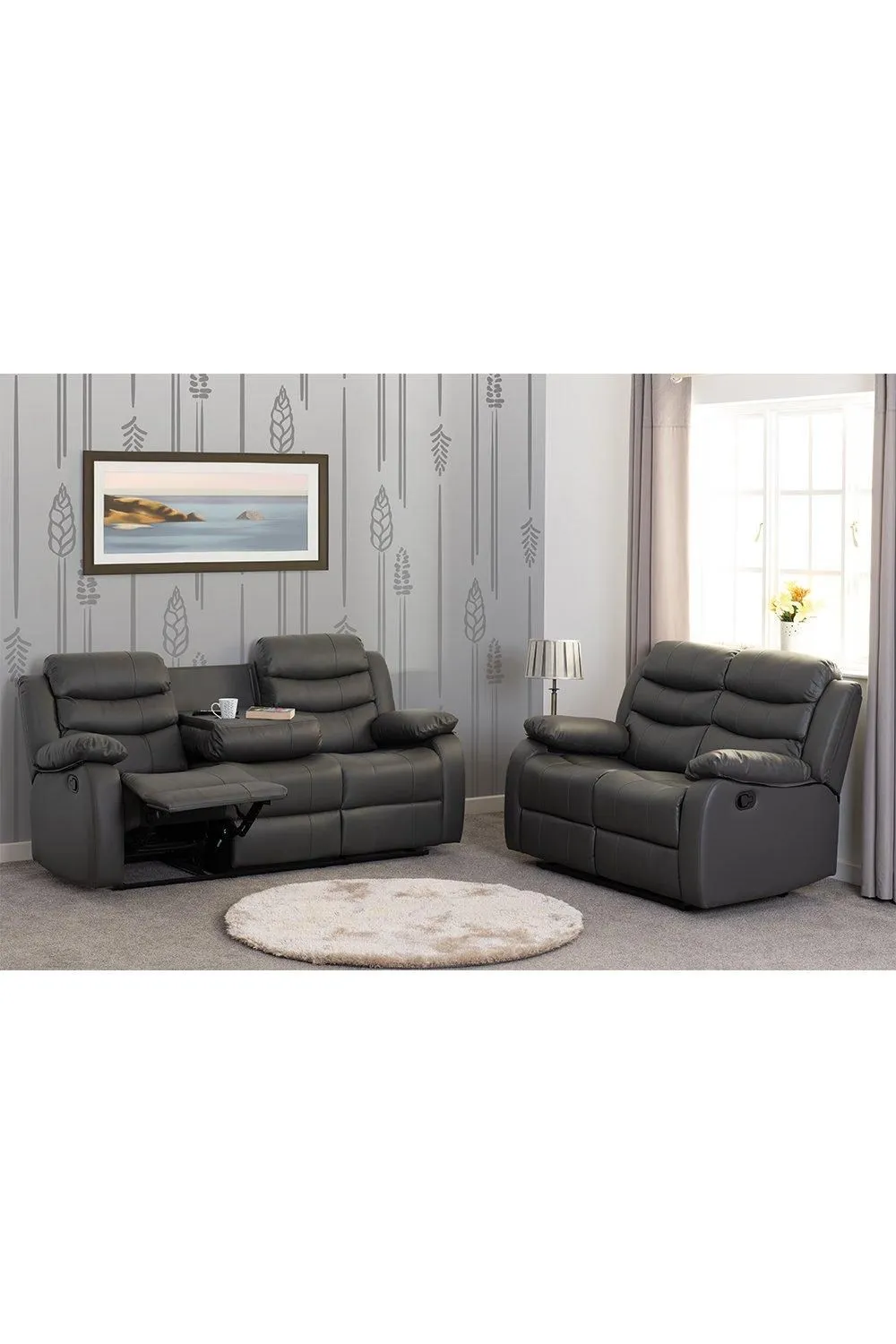Seconique Roma 3+2 Suite in Dark Grey 2