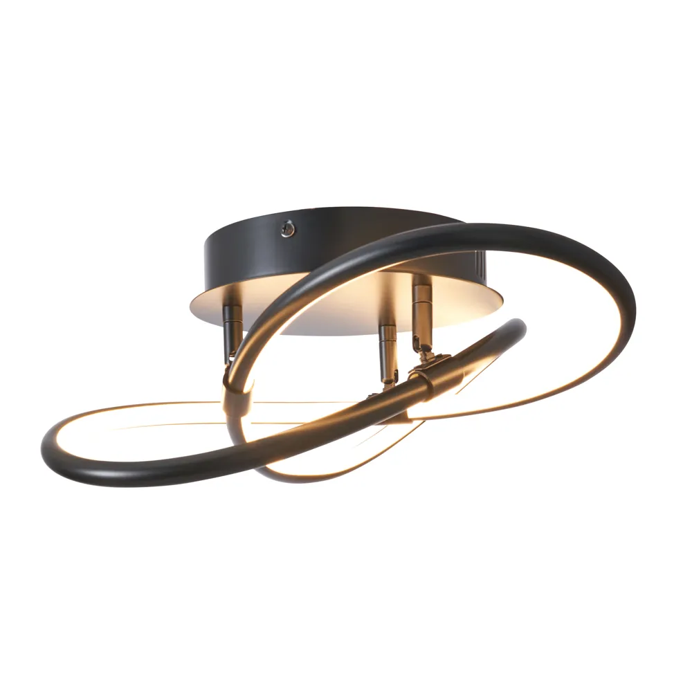 Eero Knotted LED Flush Ceiling Light, Satin Black 1