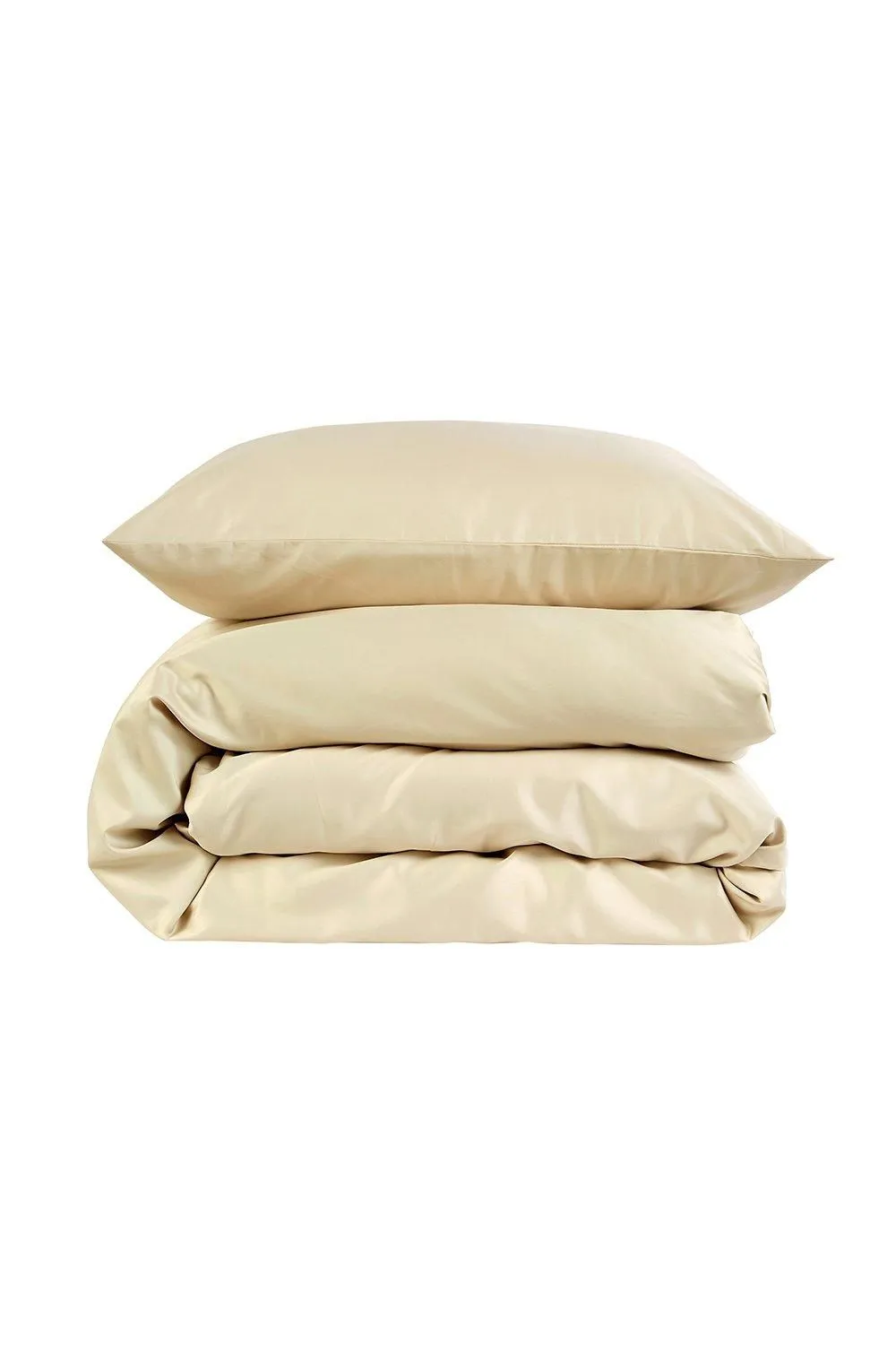 CHRISTY 400TC Luxury Cotton Sateen Plain Dye Duvet Cover Sets in Gold 2
