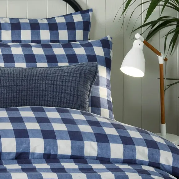 Riviera Hartsford Check 144 Thread Reversible Duvet Cover & Pillowcase Set 2