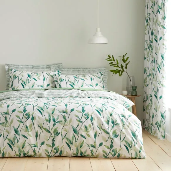 Zen Reversible Polycotton Duvet Cover and Pillowcase Set 1