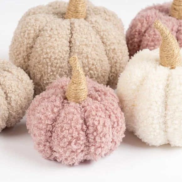 Set of 5 Boucle Pumpkins 2
