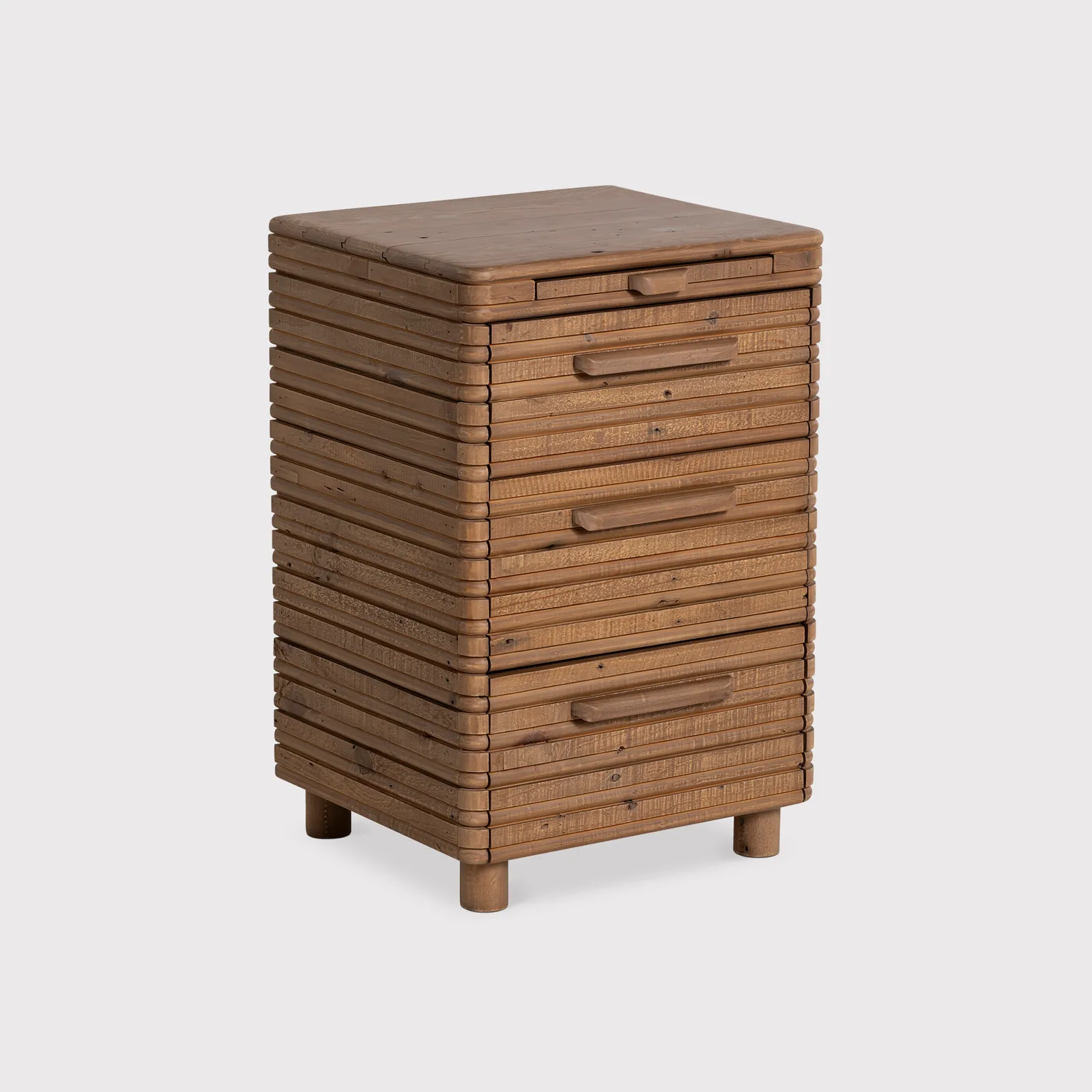 Tamia 3 Drawer Bedside Table, Wood | Barker & Stonehouse