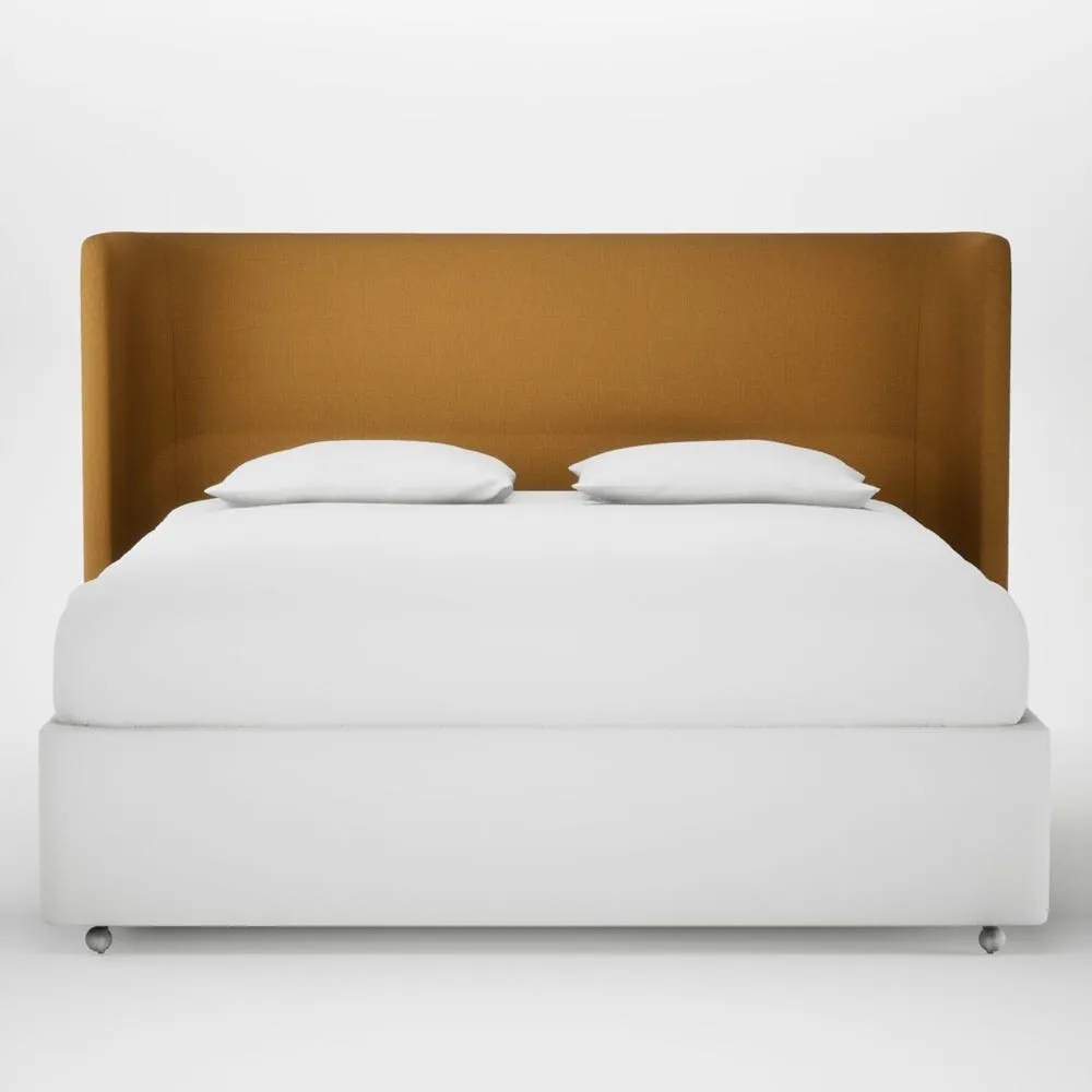 Heal's Monroe Headboard Lift Storage Super King Smart Cotton Linen Sahara