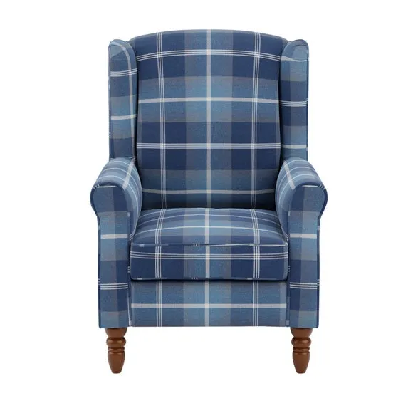 Oswald Check Wingback Armchair 4