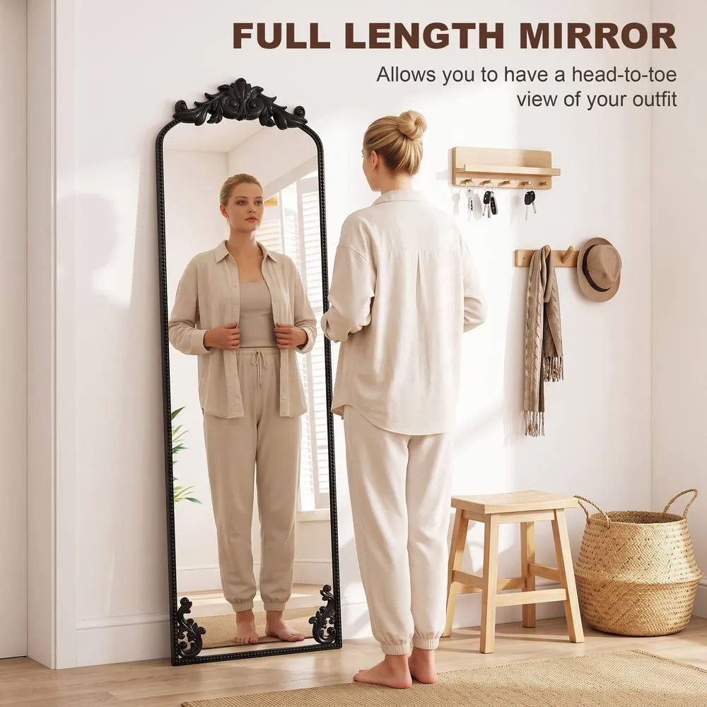 HOMCOM 50 x 160 cm Floor Mirror with Metal Frame, Black 4