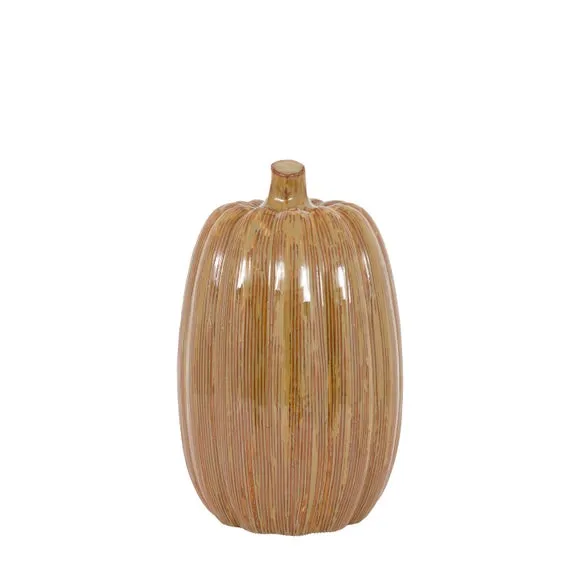 Cedar & Sage Rust Ceramic Pumpkin Ornament 5