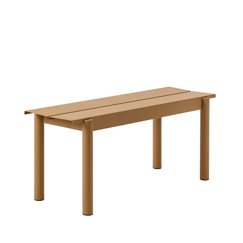 Muuto Linear Outdoor Steel Bench Medium Burnt Orange 2