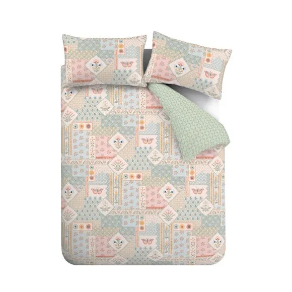 Catherine Lansfield Folk Patchwork Polycotton Duvet Cover & Pillowcase Set 6