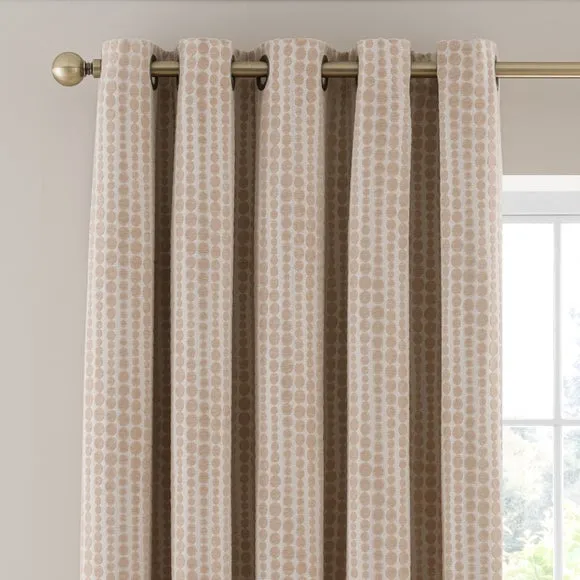 Gradient Spot Chenille Eyelet Curtains 1
