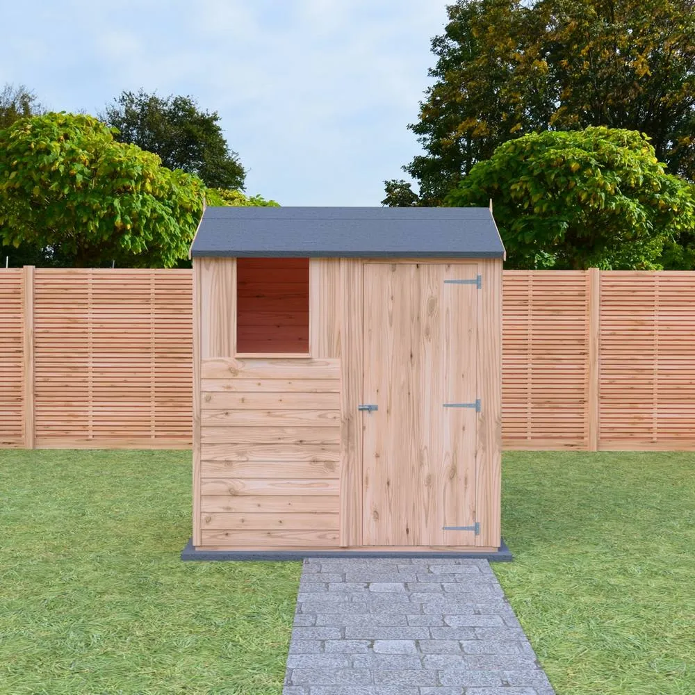Shires Overlap 6 x 4 Single Door Reverse Apex in Brown 2